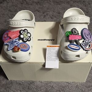 Madhappy Kids White Sandals with Fun Patches